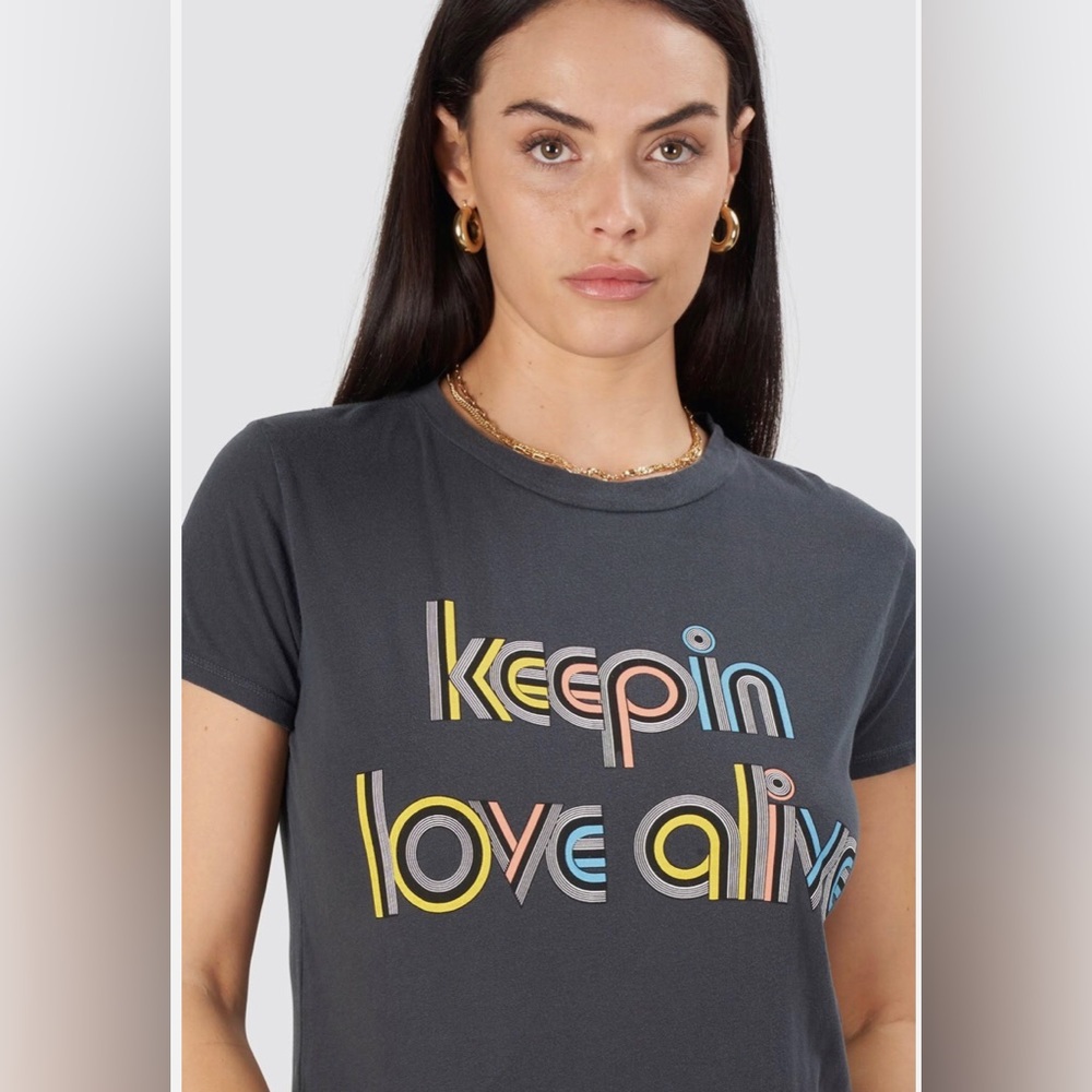 Mother The Boxy Goodie Goodie Tee “Keepin Love Alive” Size Small